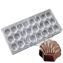 24 полостей в виде ракушки форма PC поликарбонатовый для шоколада плесень торт выпечки украшения помадка инструменты для сахара дома DIY Хлебобулочные принадлежности