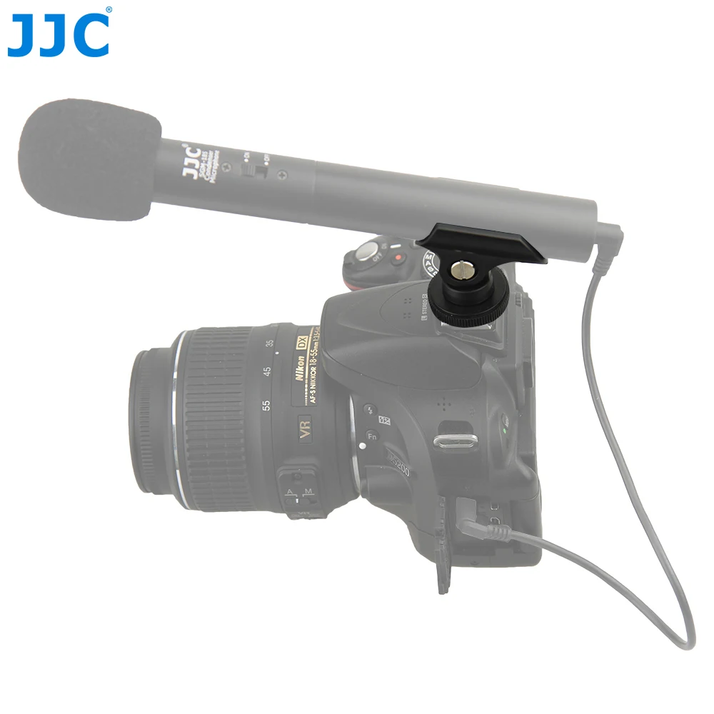 JJC Camera Hotshoe Shotgun Mount Shock DSLR 21mm Shaft Holder