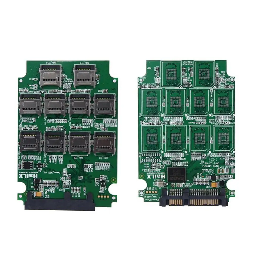 

10 Slots Micro SD TF Memory Card to SATA SSD Adapter Expansion RAID Converter 2019hot