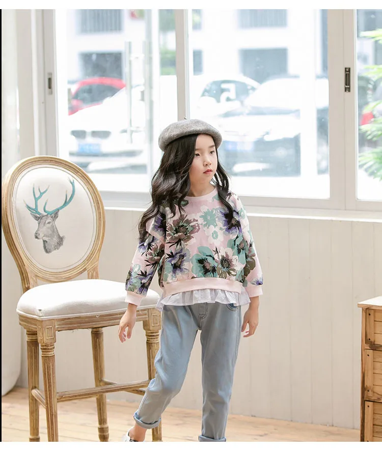 kids teens clothes floral pattern cotton t shirts for girls baby 2018 spring autumn long sleeve tops for girls 14 years clothing 4 5 6 7 8 9 10 11 12 13 14 15 years little big teenage girls t shirts for children girls tops (12)