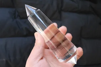 

48 sided VOGEL Style Natural Clear QUARTZ CRYSTAL DT Wand POINT 398g