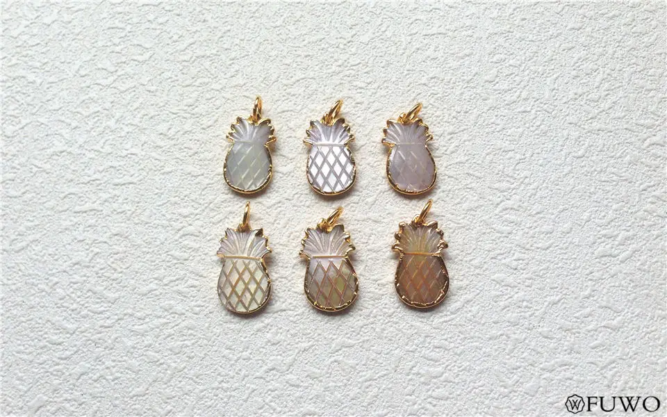 Natural Shell Pineapple Charm Pendant 8