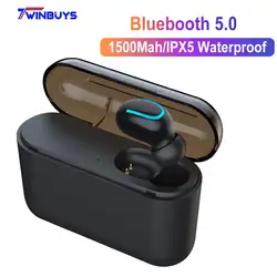 Twinbuys Беспроводной Bluetooth 5,0 наушники Спорт стерео наушники с HD MIC IPX5 Водонепроницаемый гарнитура power bank для iphone xiaomi