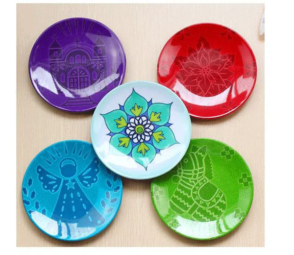 5 шт. меламиновая посуда набор мультфильм Счастливый Ангел круглая тарелка буфет