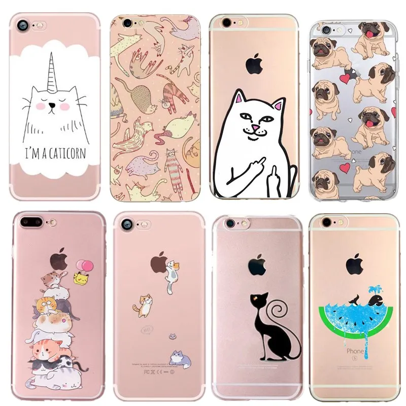 Чехол для iphone X XS силиконовый чехол с мультяшным рисунком прозрачный Единорог