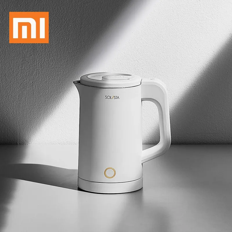 

Xiaomi S06-W1 Electric Kettle 0.6L Double Layer 304 Stainless Steel Instant Heating Water Kettle From Xiaomi Youpin 110V-240V