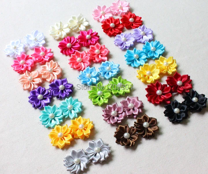 1 5 шт. цветочные ленты с жемчугом 200 дюйма|ribbon flower|flower flowerhair accessories with flowers |