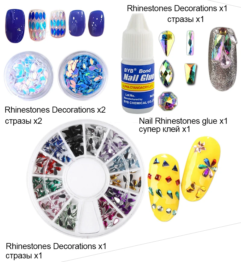 Gel Varnishes Set With LED Lamp Everything For New Learner UV Nails Polish Art Manicure Kits Include 34 PCS 9