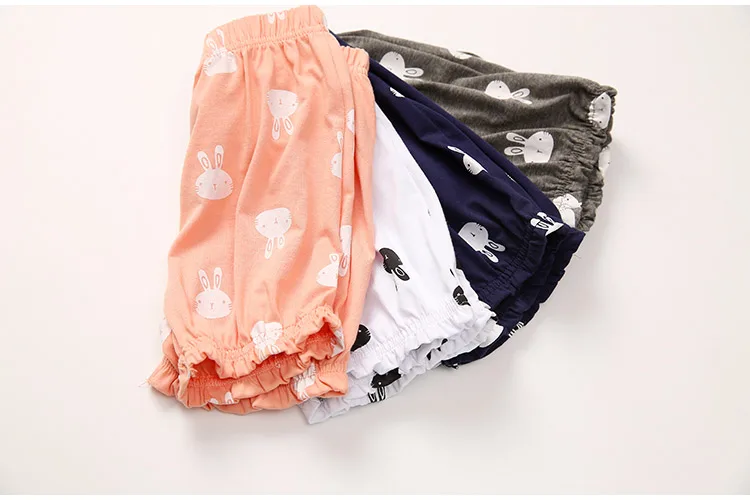 2018 Summer Casual 2-10 Years Old Children Kids Korean Style Fashion Cotton Rabbit Print Lantern Sports Beach Shorts Girl Baby  (12)