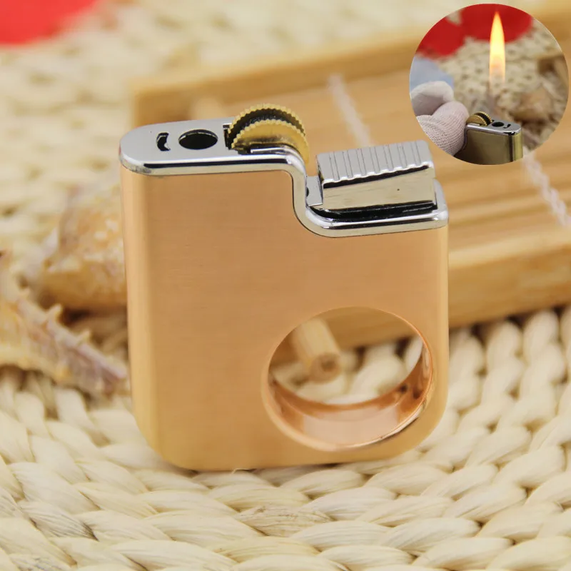 Creative Finger Spinner Metal Torch Cigarette Lighter Gas Cigar Funny