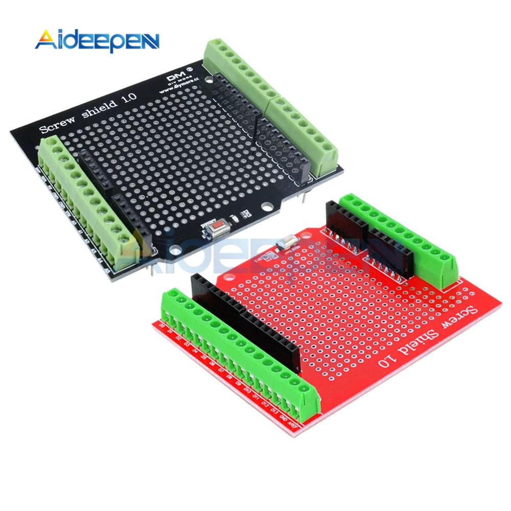 

Proto Screw Shield Assembled Prototype Terminal Expansion Board Opening Source Reset Button D13 LED Red/Black Board