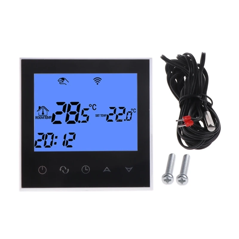 

WiFi Thermostat Remote Control Electric Floor Heating System 12/16A Touch Screen