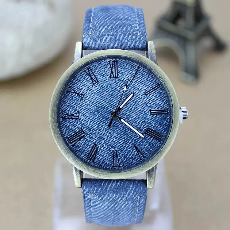 

Hot Canvas Denim Belt Watch Roman Dial Fashion Quartz Watch Unisex Fashion Watches Male Female New Wrist Watch