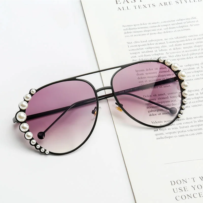 Оригинальные солнцезащитные очки с жемчугом Для женщин Мода вождения солнцезащитные очки океана листа очки