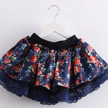 Юбка для маленьких девочек весна юбка с цветочным принтом в пасторальном стиле юбка-пачка с кружевом и бантом детская одежда юбка принцессы