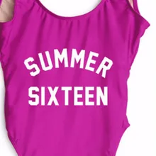 Летний купальный костюм с забавными буквами, женский купальник-монокини, женский комбинезон, сексуальный цельный купальник