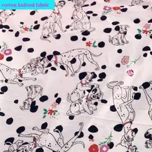 Красивая трикотаж жная ткань из трикотажной хлопковой ткани с рисунком собаки из мультфильма, шитая Лоскутная детская одежда, штаны для сна