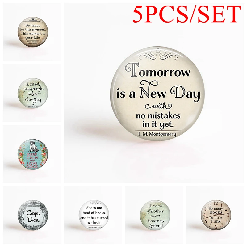 5PCS/SET Inspirational Quote Funny Words Glass Cabochon Dome 25mm Handmade Jewelry Craft Supplies DIY Mother Day Gifts | Украшения и