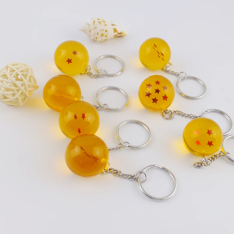 

7Style Anime Dragon Ball Z Action Figure Acrylic Super Son Goku Crystal Ball Keychain 7 Start Key Ring Bag Pendant Kids Toy Doll