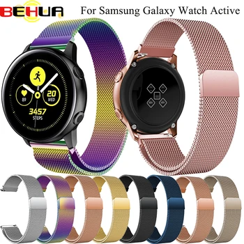 

20mm watch strap Stainless Steel Milanese Magnetic Wrist band for Samsung Galaxy Watch Active Gear S2 Sport 42mm Belt Bracelet