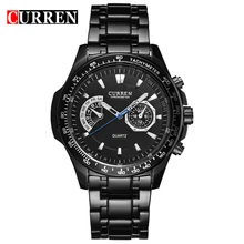 Curren relojes de cuarzo Negro Vogue Negocio Militar Hombre hombres 3ATM impermeable Dropship 8020 Relogio