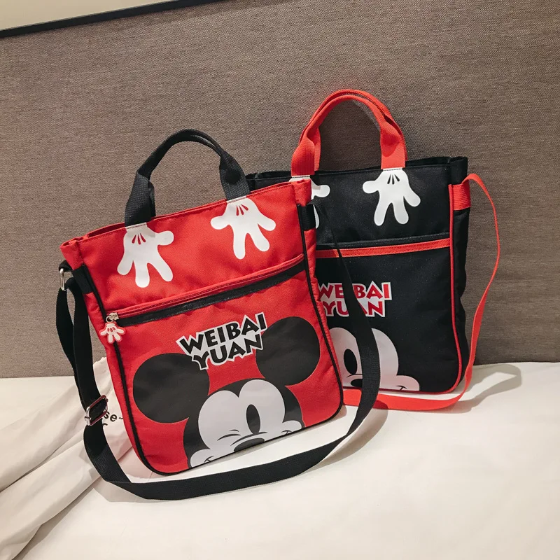 

Disney mickey mouse lady cartoon Oxford cloth Bag shoulder Fashion handbags girl gift handbag Storage packet cute