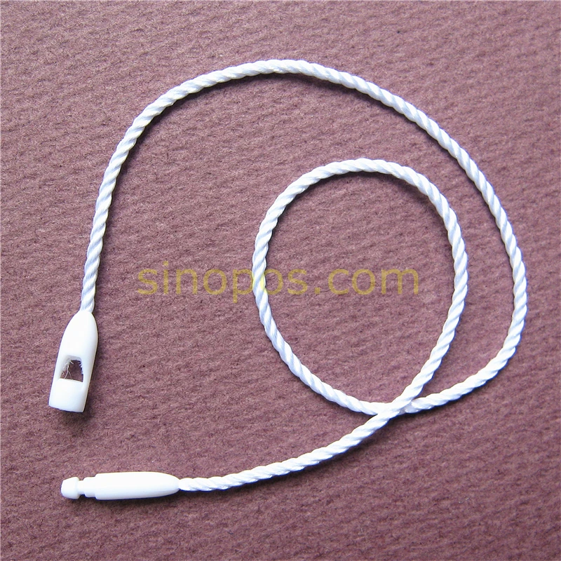 

Plastic Hang Tag Seal String With Bullet Plug, nylon cotton cord snap head loop lock buckle fashion bag price tag rope fasteners
