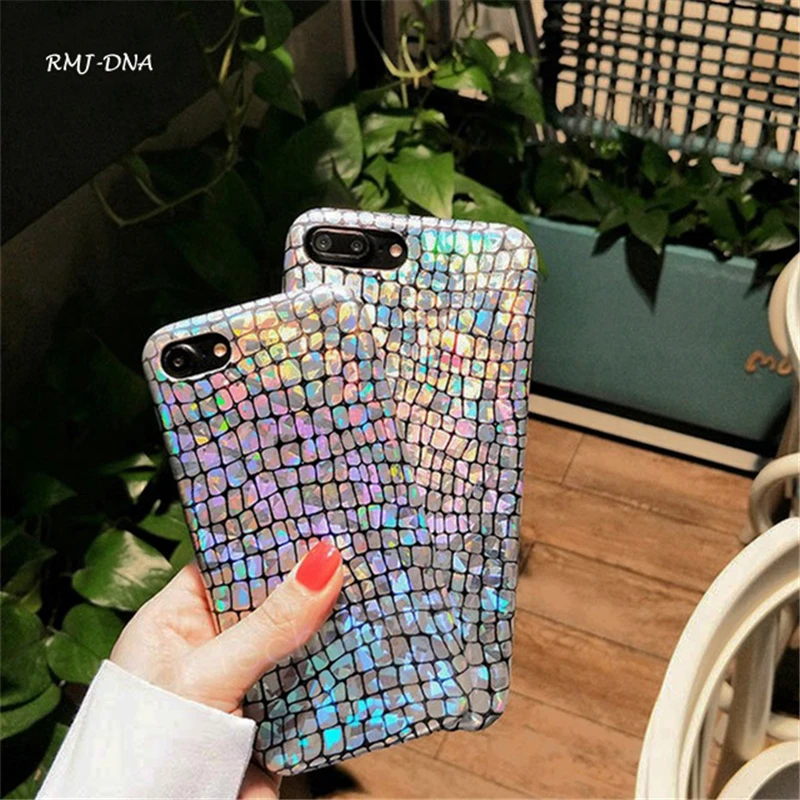 

RMJ-DNA For iphone 7 8 Plus Phone case Funny Cases Crocodile Color Enamel Snake Print Back Cover For iphone 6 s 7 Plus More Coke