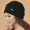 Sombrero de lana gruesa para señora nueva, gorro tejido de lana para otoño e invierno, protección de orejas, gorro de pelo de conejo, cálido para estudiantes, B-7631 ► Foto 3/5