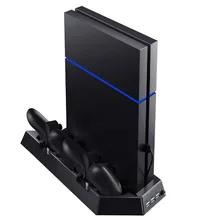 Вертикальная подставка с охлаждающим вентилятором для PS4, контроллеры зарядная станция с двумя портами зарядного устройства и usb-хаб для playstation 4