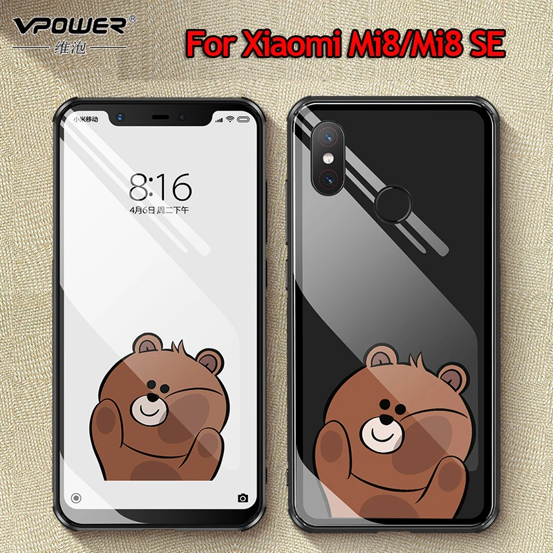 Чехол для Xiaomi Mi 8 mi8 с мультяшным рисунком из закаленного стекла взрывозащищенный