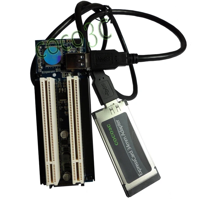 Laptop Expresscard 34 To 2 PCI 32bit slots adapter Express Card Riser