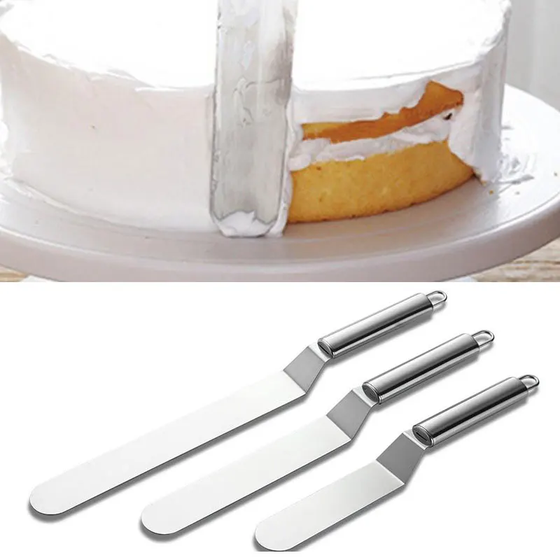 

1Pcs 6/8/10 Inches Stainless Steel Butter Cake Cream Spatula for Cake Smoother Fondant Baking Pastry Cake Decorating Tool