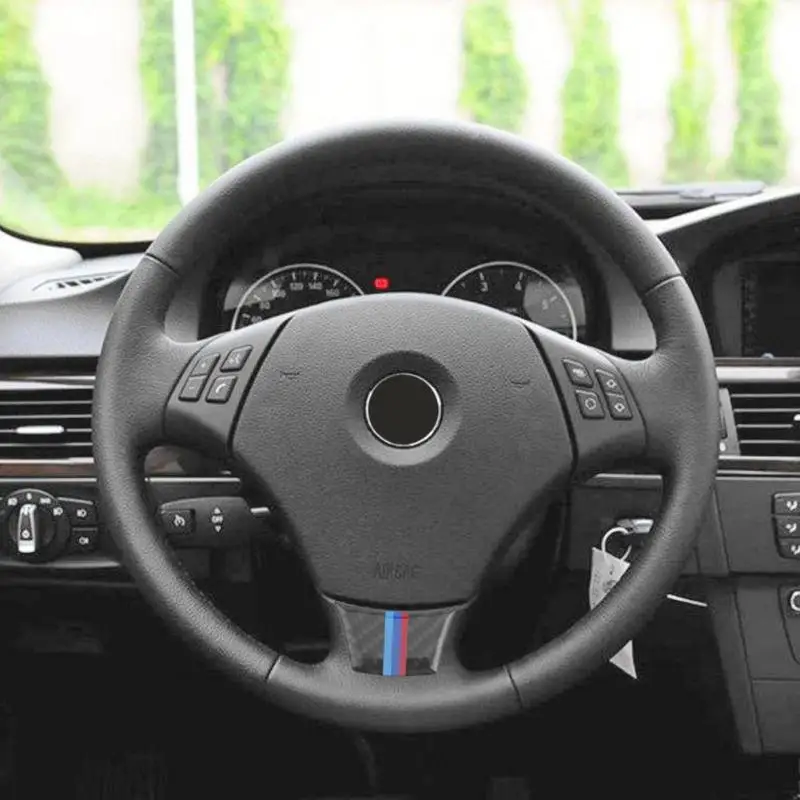 BMW M Sport Carbon Fiber Sport Car Steering Wheel Cover Interior Accessory New