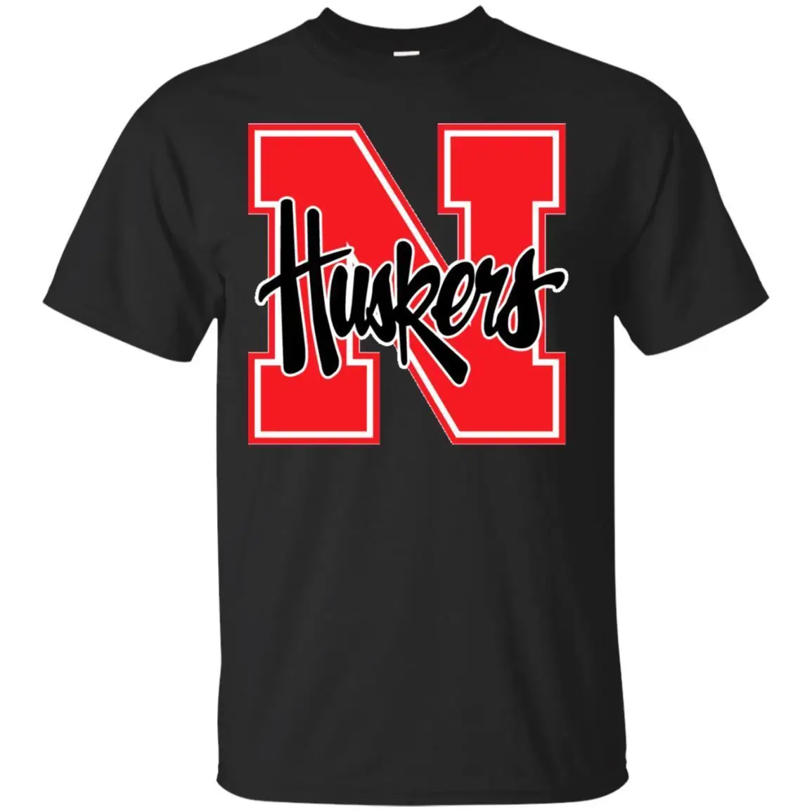Black T Shirt Nebraska Huskers T Shirt for Mens Womens Size Cool Casual