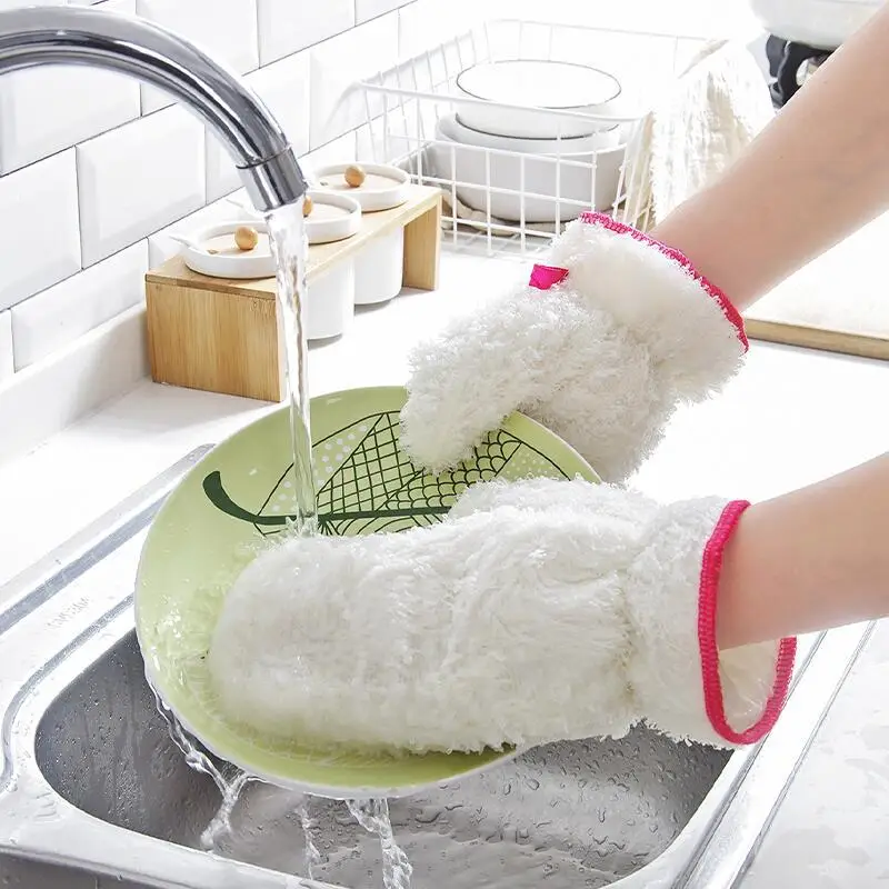

ZISIZ Dishwashing Gloves Waterproof Kitchen Accessories Household Tool for Cleaning Bowl Car Pet Brush Magic Dish Washing Gloves