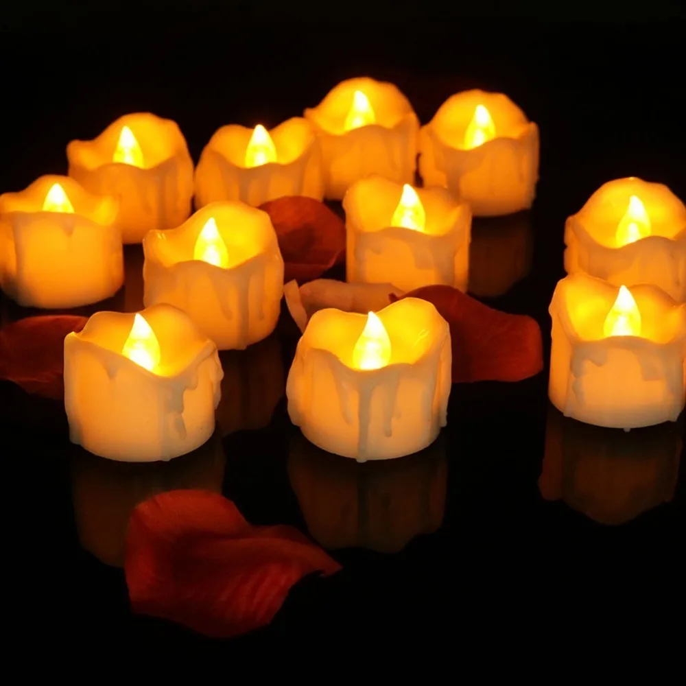 

12pcs/pack Flickering Tea light include battery Remote Control LED Candle bougie velas Electric chandelle party birthday candles