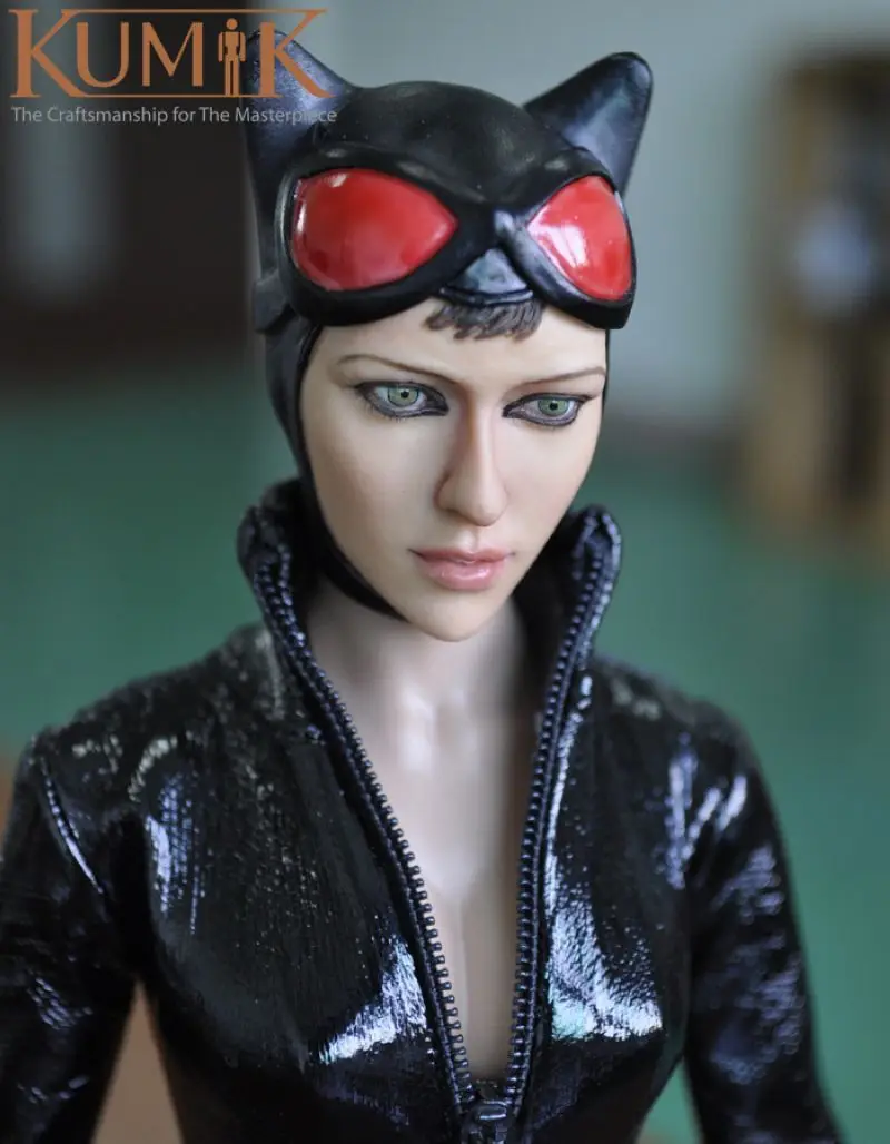 KMF029 1/6 фигурка Бэтмена женщины-кошки с черным кожаным комплектом одежды коллекционные модели игрушек подарок