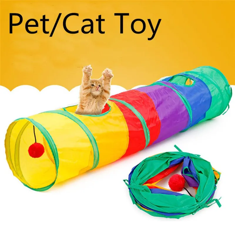 25*115 см большой питомец кошка игрушка туннель цвет ful Crinkly Kitty Игры туннели с подвеской мяч царапины забавная игрушка смешанный цвет Прямая