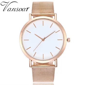 

Vansvar Gold Sliver Mesh Stainless Steel Watches Women Top Brand Luxury Casual Clock Ladies Wrist Watch Relogio Feminino Gift