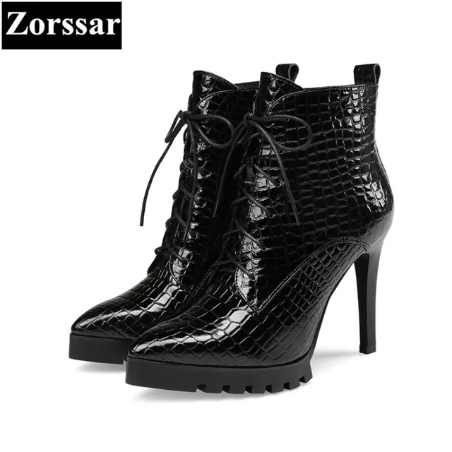 zorssar large size women shoes pointed toe thin heel lace up large size womens shoes