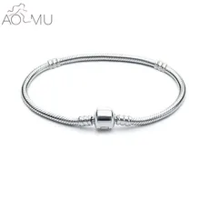 Aomu 10 шт./лот Мода Посеребренная оснастки застежка цепи Шарм Браслеты и Браслеты для европейских Бусины и бисер ювелирные изделия DIY