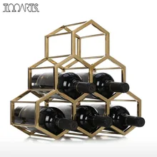 Сотовый красный винный стеллаж металлический винный держатель инновационный винный держатель 6 бутылок горизонтальный стеллаж для хранения отдельно стоящего домашнего декора