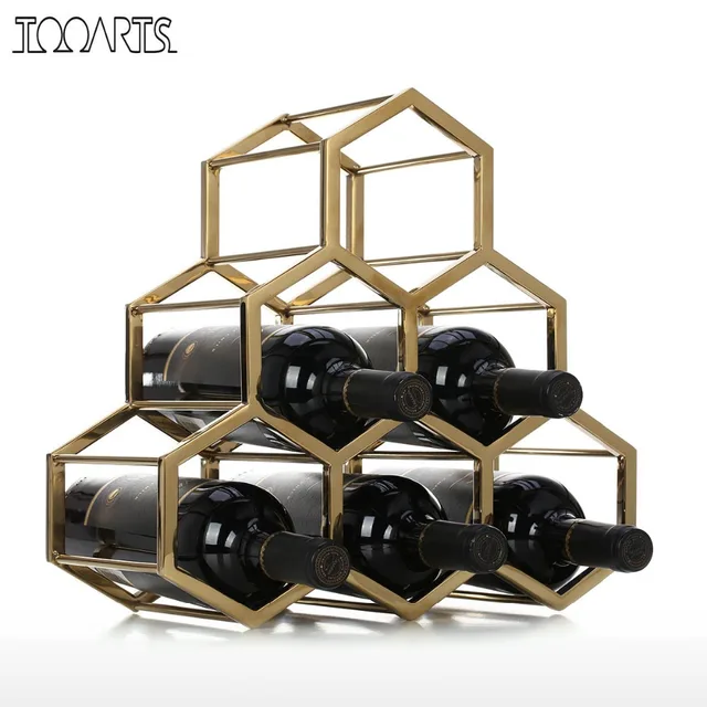 Honeycomb Red Wine Rack Metal Holder Innovative 6 Honeycomb Red Wine Rack Metal Holder Innovative 6 Bottle Horizontal Storage Free