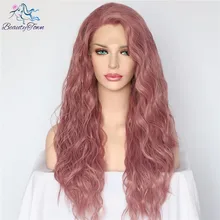 BeautyTown фиолетовый красный натуральный волнистые волосы маскарадный женский макияж свадебный подарок для вечеринки бесклеевой синтетический кружевной передний парик на каждый день