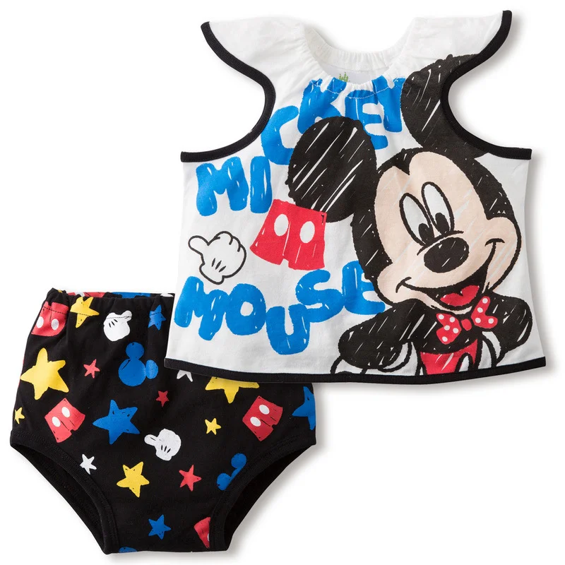 Комплект детской одежды с Микки Маусом, одежда для маленьких мальчиков, одежда с бабочками, штаны, Детский комплект, одежда для девочек с Минни