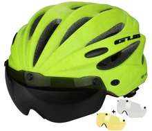 Magnetic Goggles Cycling Helmet In-mold Bike Bicycle Helmet Casco Ciclismo 3 Lens