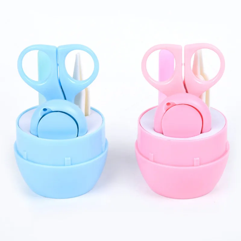 Nail Scissors Set 4pcs/set Lovely Nail Clippers Trimmer Stainless Steel Newborn Baby Nail Clipper Safety Scissors Nail Care Tool