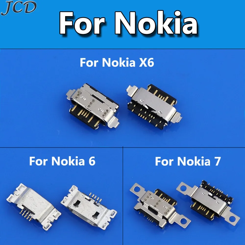 JCD 1 шт. для Nokia X6 6 7 Micro Usb порт зарядки разъем док-станция для Nokia X6 TA-1099 6 TA-1000 TA-1003 7 разъем для зарядки