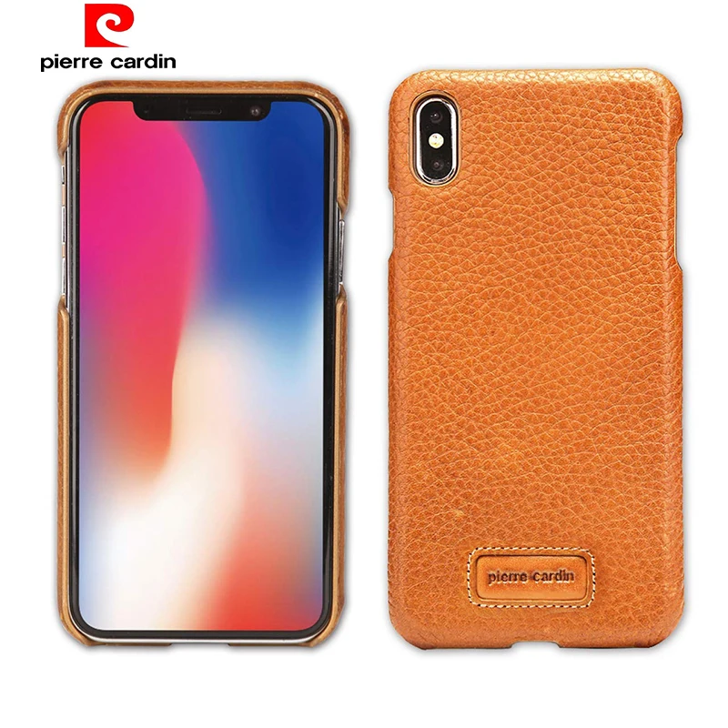Чехол из натуральной яловой кожи Pierre Cardin для iPhone X XR XS Max роскошный Ультратонкий